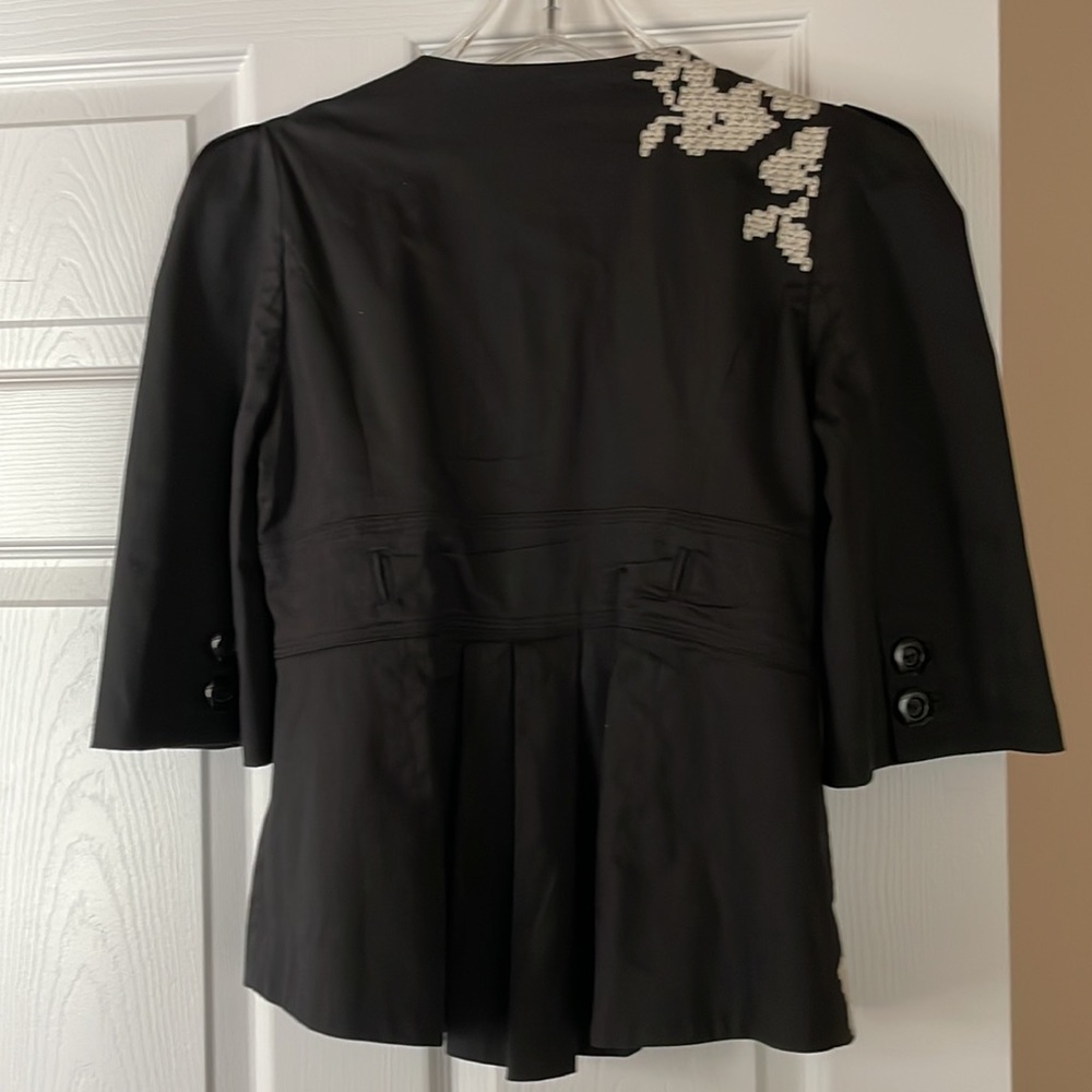 Elevenses from Anthropologie Suit Jacket 3/4 Sleeve Cropped Sleeve - Picture 4 of 5